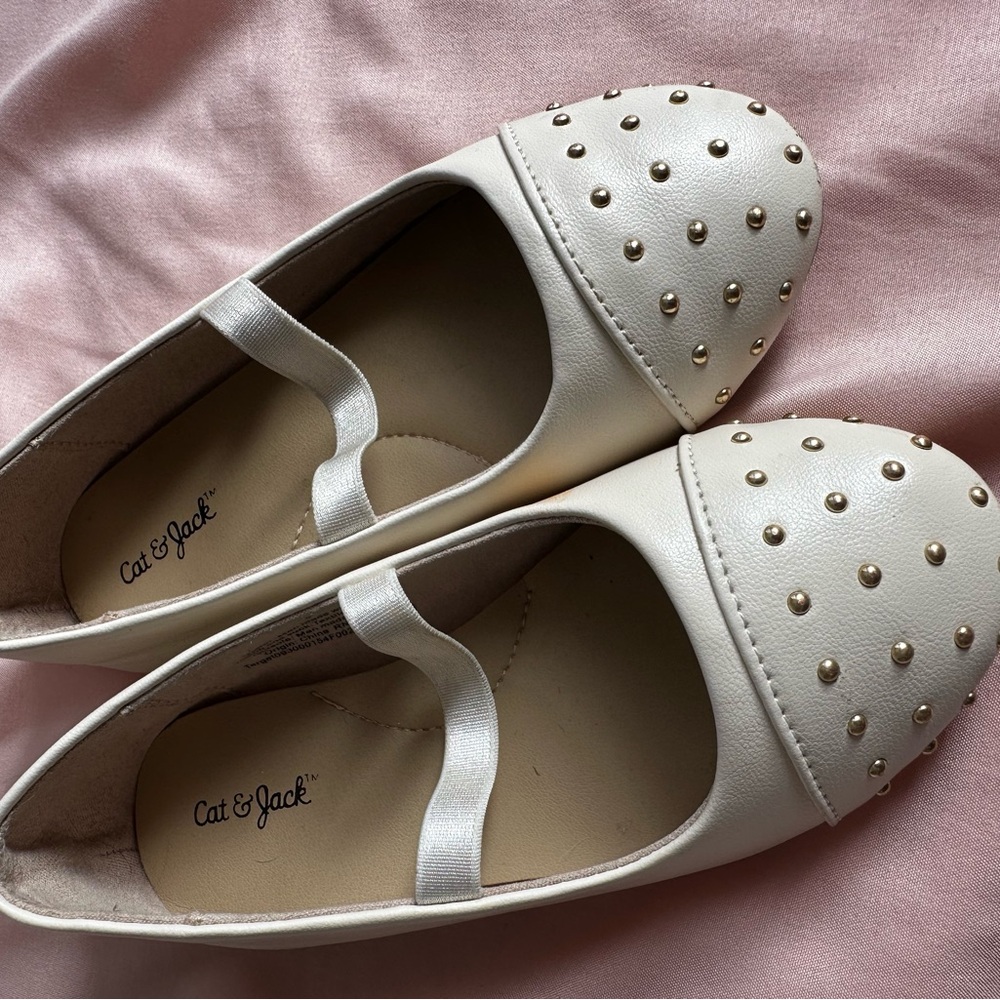 Cat & Jack Cream Studded Ballet Flats